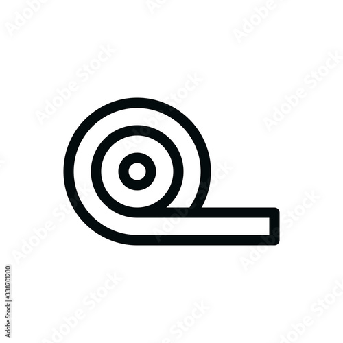 Insulation roll isolated vector icon, mineral wool insulation outline icon