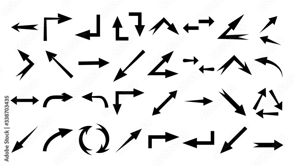 Arrows hand drawn doodle vector set. Sketch arrow design for application, banner, print screen, pen marks, map and typography design guide line. Arrows hand drawn doodle vector set. Sketch arrow design for application, banner, print screen, pen marks, map and typography design guide line.