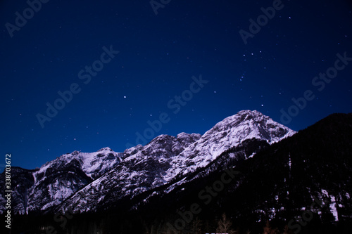mountains, stars and snow