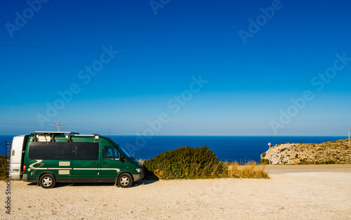 Camper car on Cape San Antonio, Spain © Voyagerix
