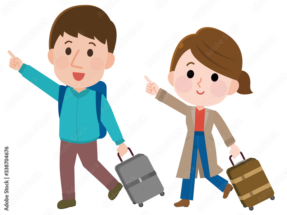 海外旅行男女イラストstock Vector Adobe Stock