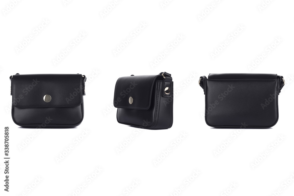 Black Women's bag, front and back view Black Women's bag, front and back view