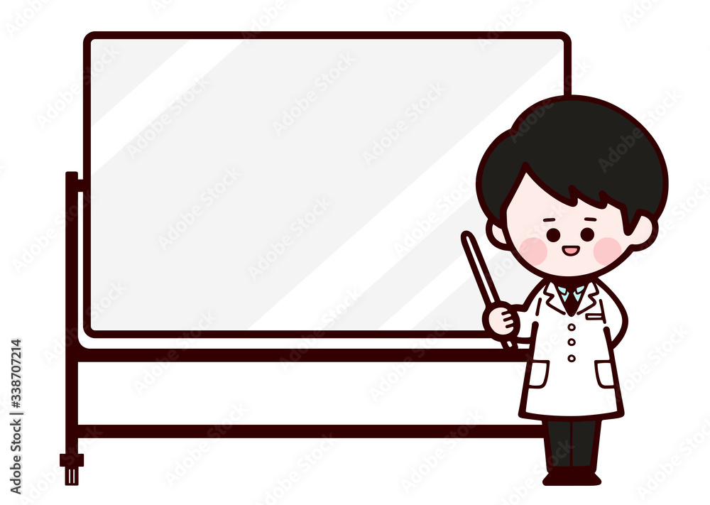 Doctor wearing laboratory coat / man / white board Doctor wearing laboratory coat / man / white board