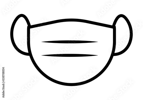 Icono de una mascarilla de trazo negro.
