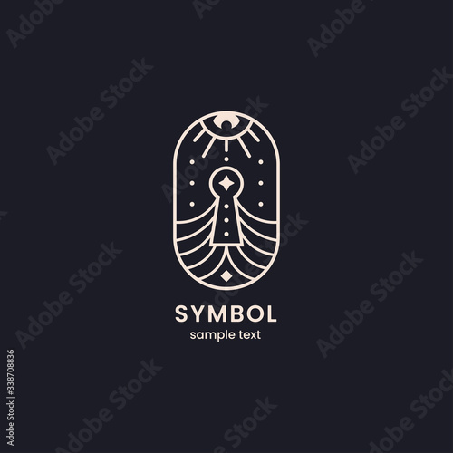 Key lock logo geometric sacred symbol