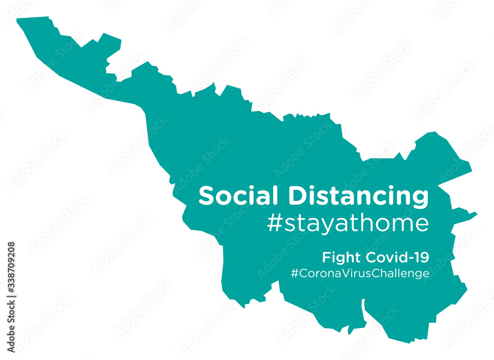 Bremen map with Social Distancing stayathome tag