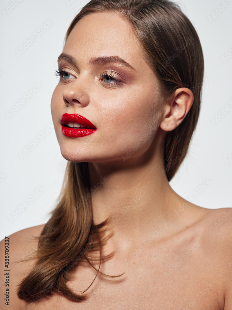 beautiful woman naked shoulders clean skin cosmetics beautiful woman naked shoulders clean skin cosmetics
