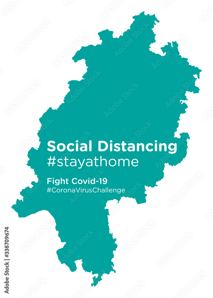 Hesse map with Social Distancing stayathome tag