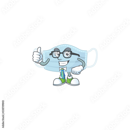 Cartoon character design of surgery mask successful businessman