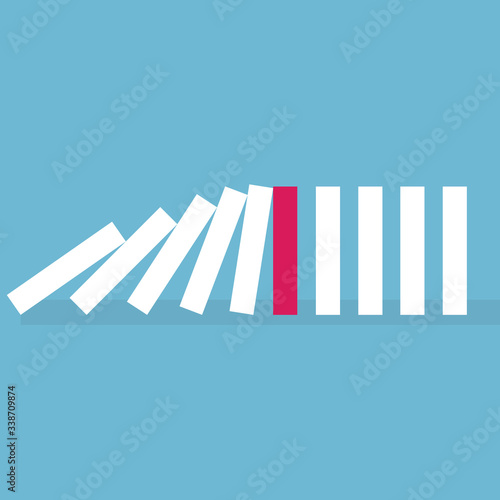 stop domino effect concept- vector illustration