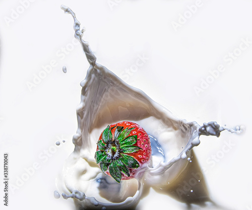 splash of milk and strawberry