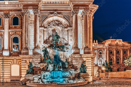 Photography Matthias Fountain-is a monumental fountain group in the western forecourt of Buda Castle, Budapest