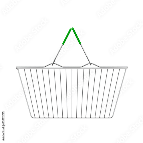 shopping market basket on the white
