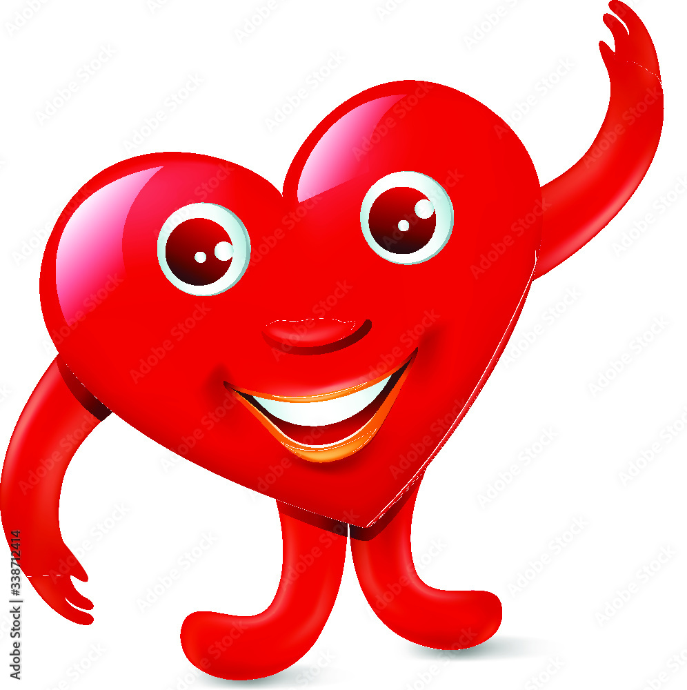 Heart Character, Mascot, Vector Heart Character, Mascot, Vector