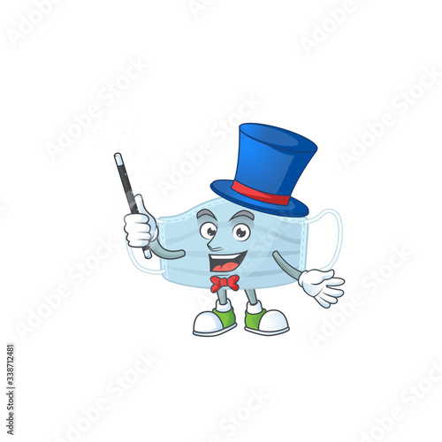 Talented surgery mask Magician cartoon design style