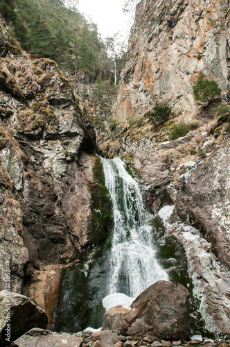 Beautiful landscape with mountain wild stream