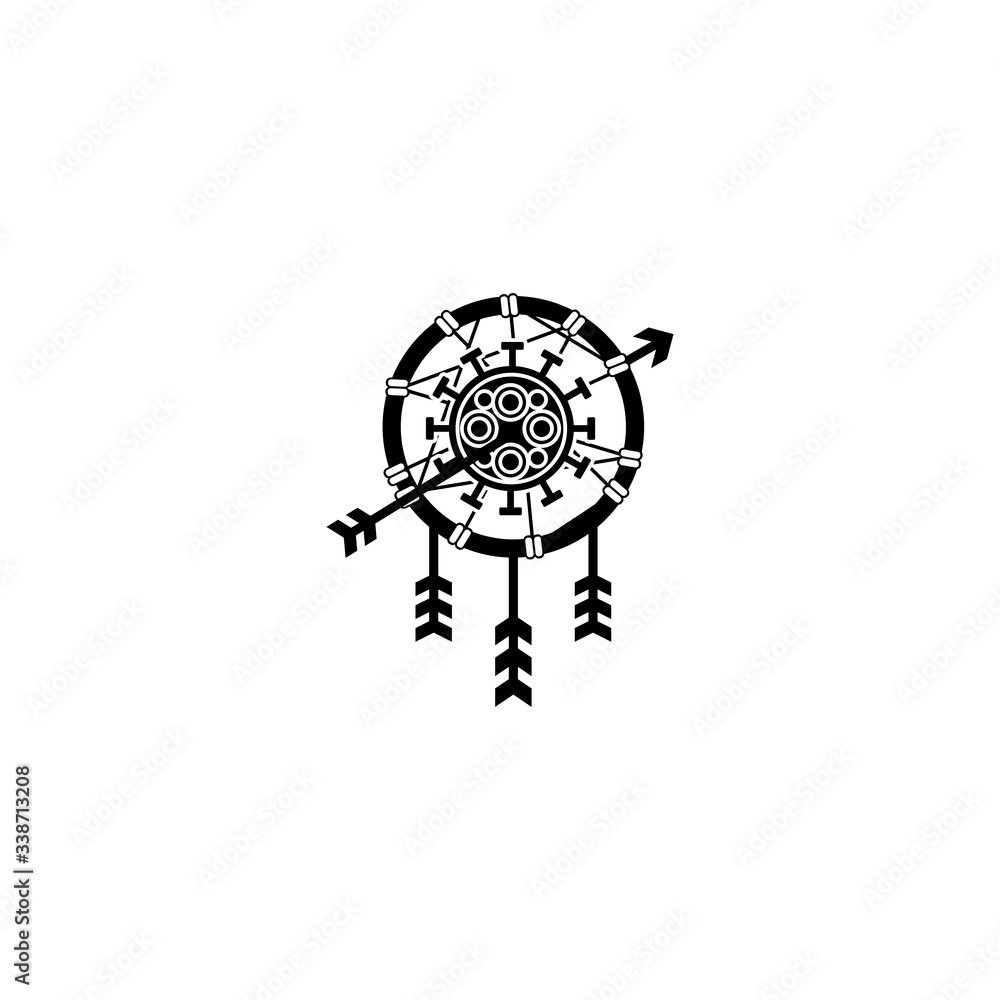 Obraz premium dartboard corona virus illustration design