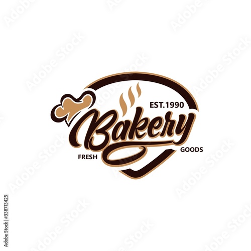 Bakery and Cake Vintage Logo Design Vector Template