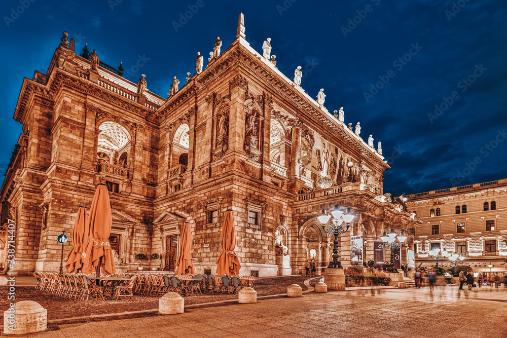 BUDAPEST, HUNGARY-MAY 05,2016: Hungarian State Opera House  is a neo-Renaissance opera house located in central Budapest.