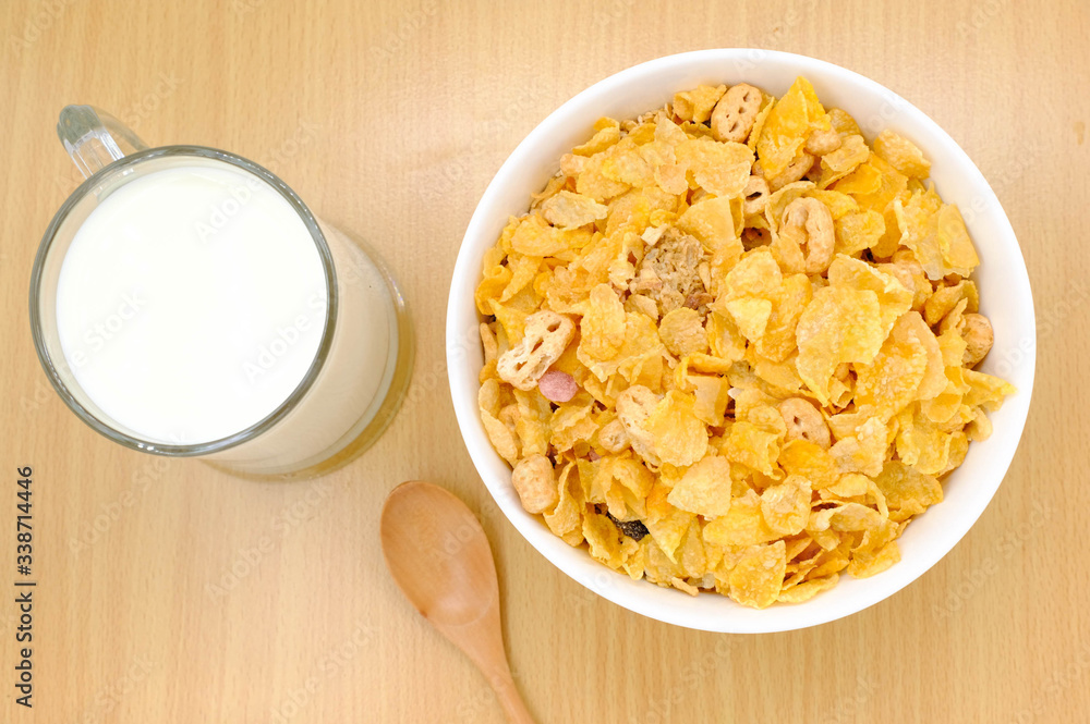 cereal in a white bowl on background. Healthy breakfast concept. cereal in a white bowl on background. Healthy breakfast concept.