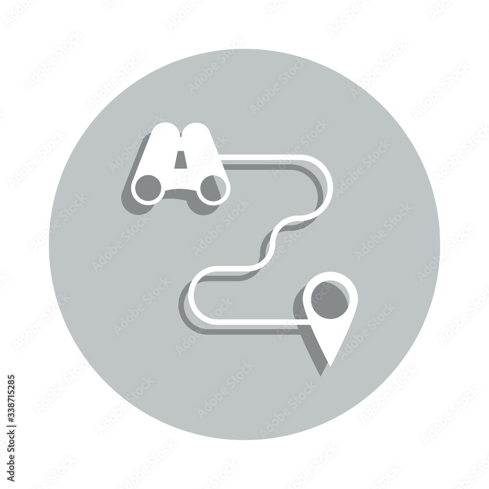 binocular, pin, tracking badge icon. Simple glyph, flat vector of Business icons for ui and ux, website or mobile application binocular, pin, tracking badge icon. Simple glyph, flat vector of Business icons for ui and ux, website or mobile application