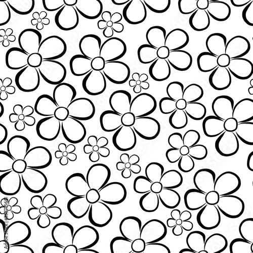  Floral pattern with bright colorful flowers. Seamless vector texture. Elegant pattern for fashion prints. Modern floral background. Summer and spring motifs. White background.