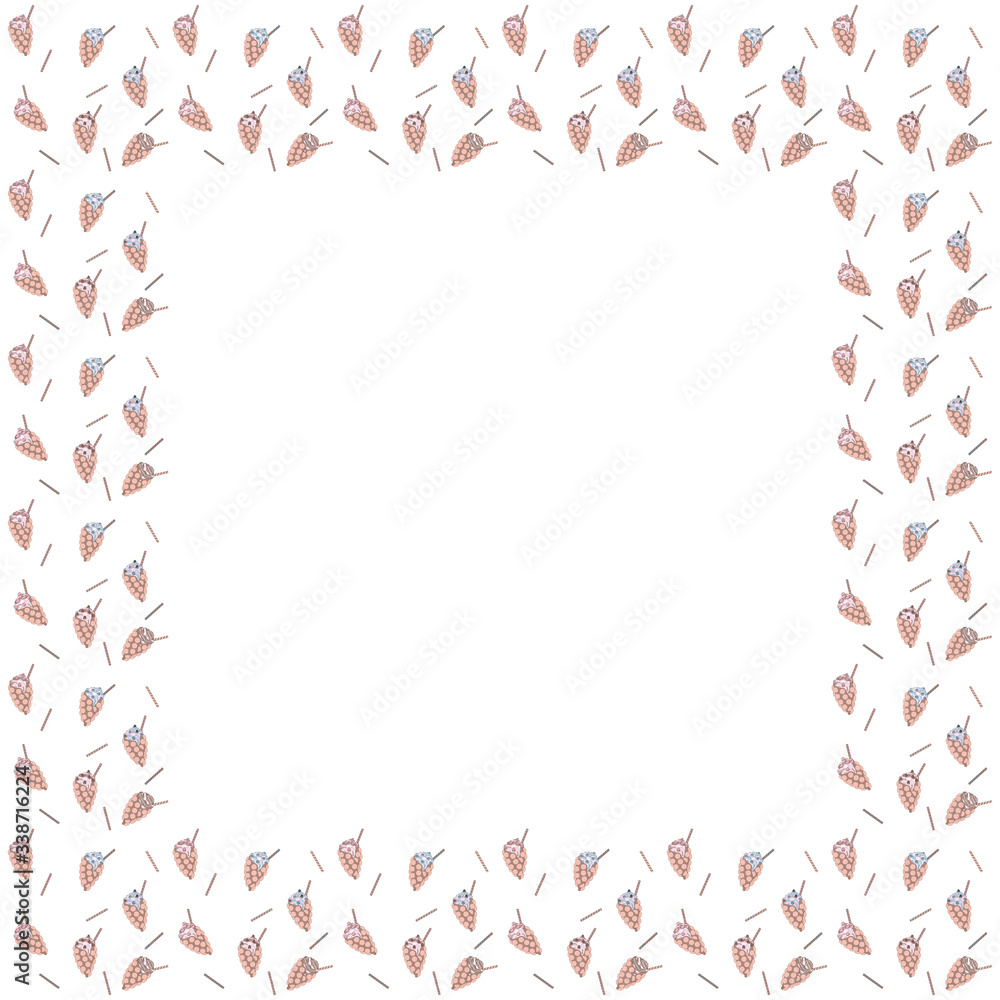 Square frame of bubbled Hong Kong wafers. Egg waffles with strawberry, blueberry, cherry, wild berry, raspberry and chocolate filling on a white background. Template with empty place for text. Vector Square frame of bubbled Hong Kong wafers. Egg waffles with strawberry, blueberry, cherry, wild berry, raspberry and chocolate filling on a white background. Template with empty place for text. Vector