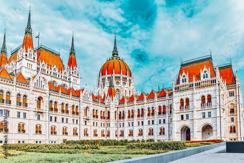 Hungarian Parliament Main Entrance.Patio. Hungary.