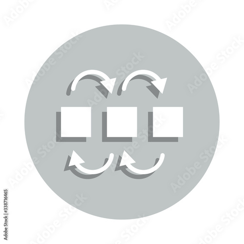 dependency modeling badge icon. Simple glyph, flat vector of Business icons for ui and ux, website or mobile application