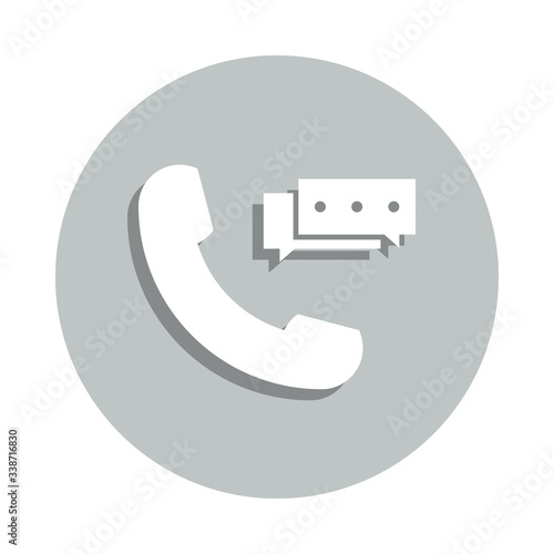 handset, bubble, complaints badge icon. Simple glyph, flat vector of Business icons for ui and ux, website or mobile application