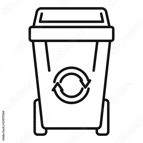 Recycling garbage bin icon. Outline recycling garbage bin vector icon for web design isolated on white background