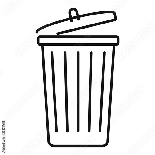 Garbage bin icon. Outline garbage bin vector icon for web design isolated on white background