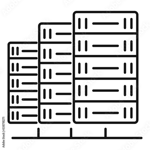 Server data icon. Outline server data vector icon for web design isolated on white background