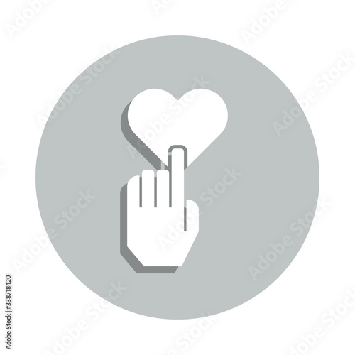 Charity, add badge icon. Simple glyph, flat vector of Charity icons for ui and ux, website or mobile application