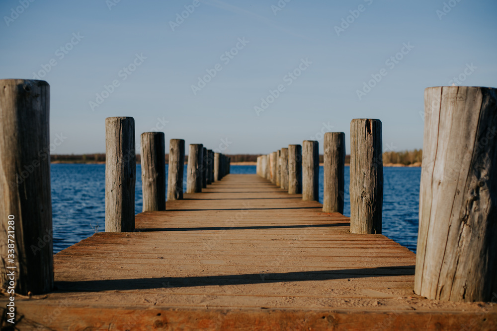 Fototapeta premium Steg am Wallendorfer See