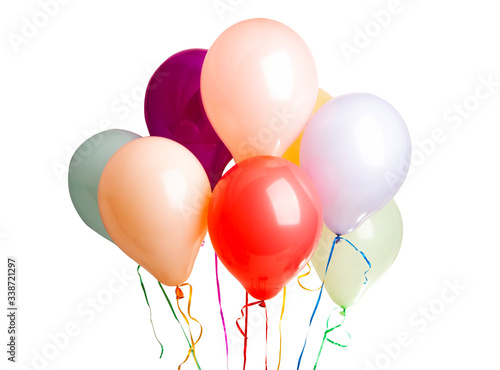 helium colored balloons isolated