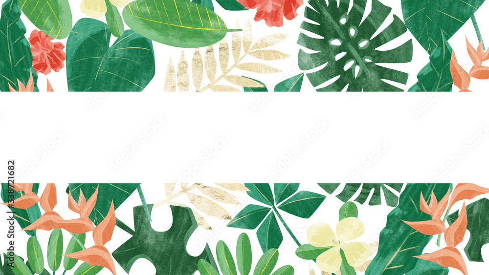 Obraz premium トロピカル南国風夏フレーム