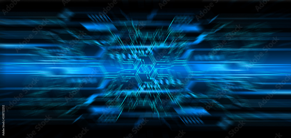 Blue cyber circuit future technology concept background
Blue cyber circuit future technology concept background