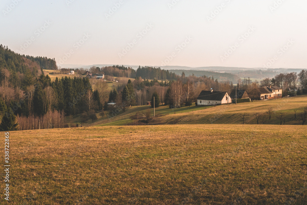 czech countryside in the evening