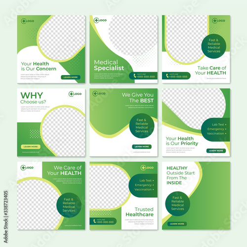 Medical and healthcare social media post template