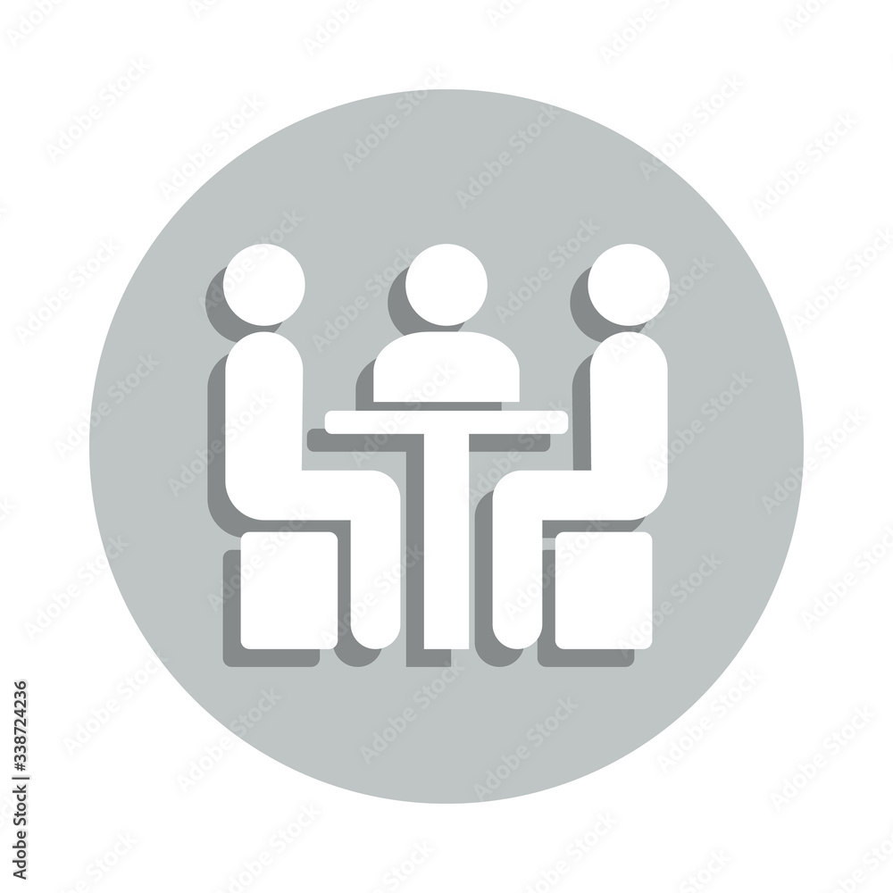 chatting at the table badge icon. Simple glyph, flat vector of Conversation icons for ui and ux, website or mobile application chatting at the table badge icon. Simple glyph, flat vector of Conversation icons for ui and ux, website or mobile application