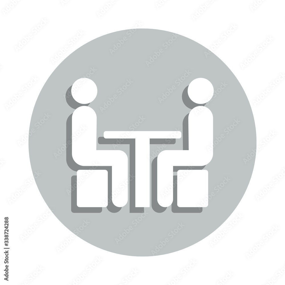 chatting at the table badge icon. Simple glyph, flat vector of Conversation icons for ui and ux, website or mobile application chatting at the table badge icon. Simple glyph, flat vector of Conversation icons for ui and ux, website or mobile application