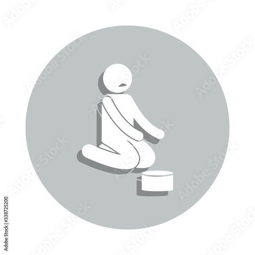 beggar badge icon. Simple glyph, flat vector of Poor people icons for ui and ux, website or mobile application