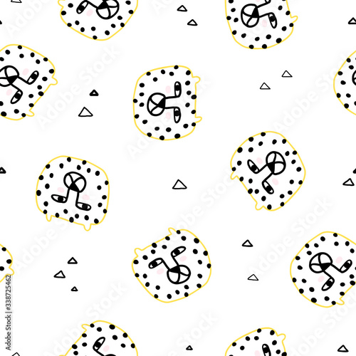 Childish seamless pattern with funny cheetah. Creative childish texture for fabric  wrapping  textile  wallpaper  apparel. Vector illustration.