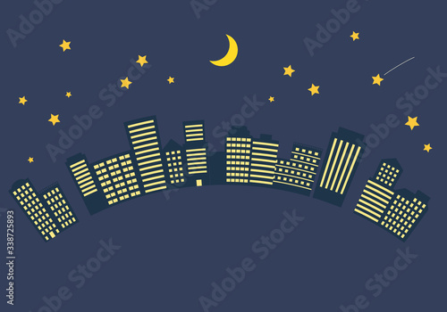 夜の街並みのイラスト