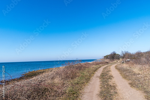 Gravel road along the coast