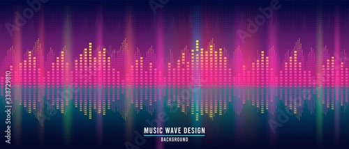 Abstract Music Wave Background or Sound Wave Design,Equalizer for music.