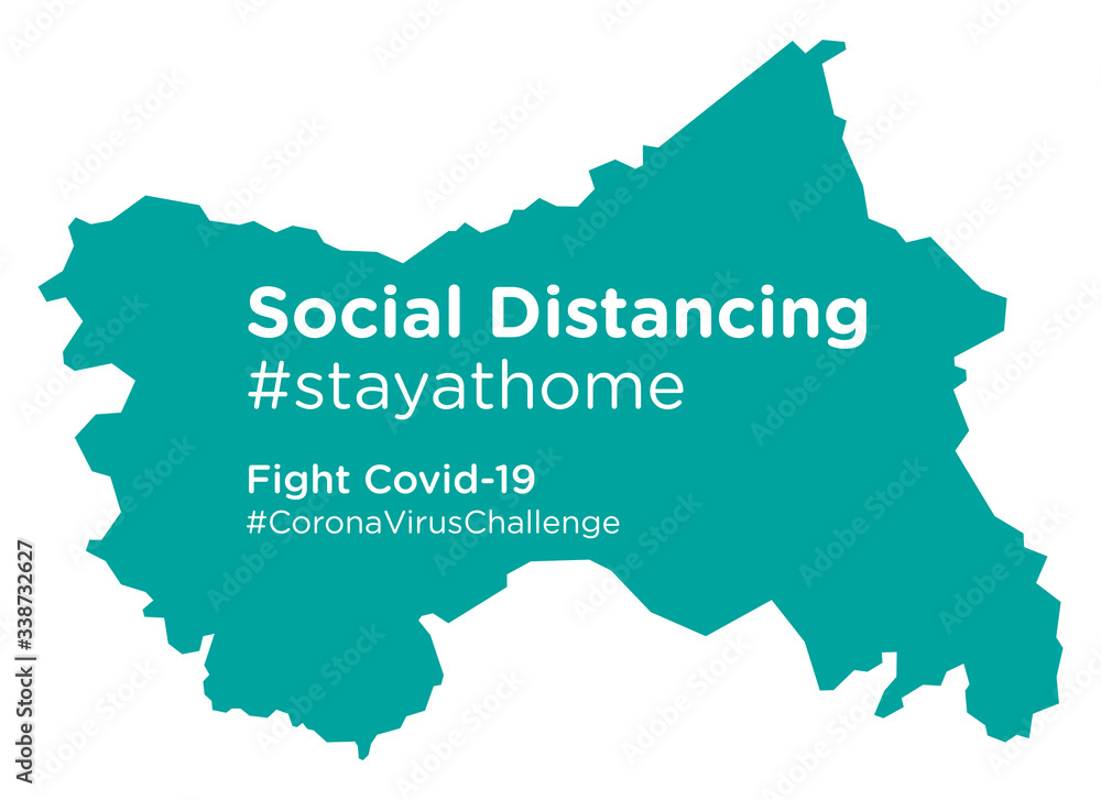 Jammu and Kashmir map with Social Distancing stayathome tag Jammu and Kashmir map with Social Distancing stayathome tag