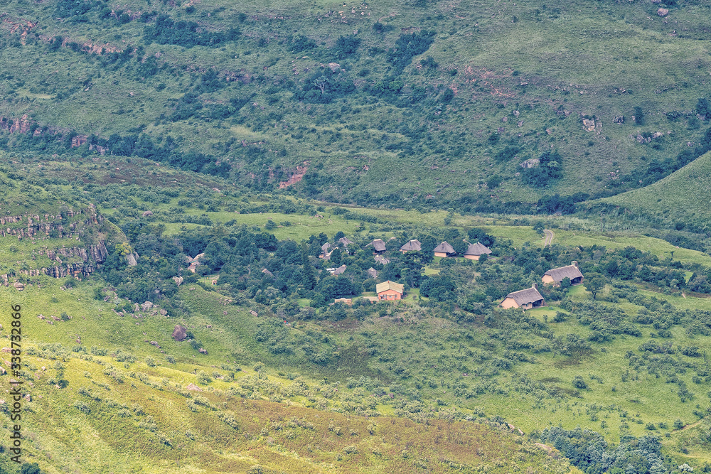 View into Kwazulu-Natal. Thendele Camp is visible