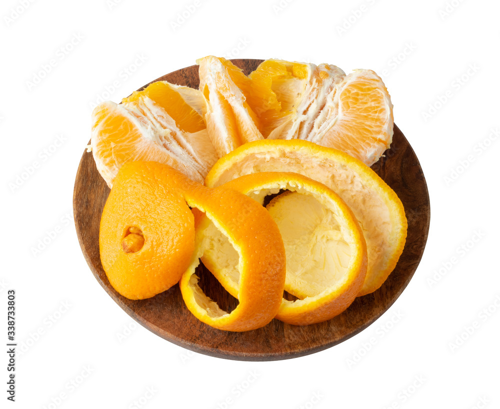 Dry Orange Peel or Zest Isolated on White Background Dry Orange Peel or Zest Isolated on White Background